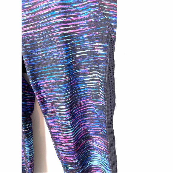 Athleta Womens Leggings Ankle Cropped Multicolor Yoga Small Mesh side - Picture 3 of 6
